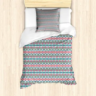 ABAKUHAUS Ikat Mantele, mexikanisch Mutter, Milbensicher Allergiker geeignet mit Kissenbezügen, 135 cm x 200 cm - 80 x 80 cm, Mehrfarbig