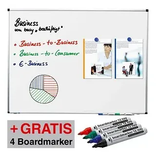 Legamaster AKTION: Legamaster Whiteboard PREMIUM 100,0 x 75,0 cm weiß spezialbeschichteter Stahl + GRATIS 4 Boardmarker TZ 100 farbsortiert
