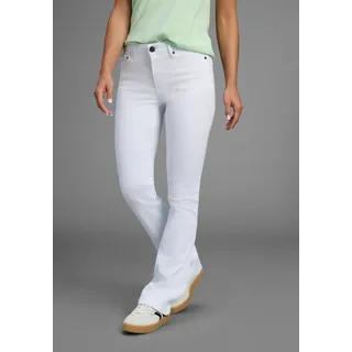 Bootcut-Jeans ARIZONA "Shaping", Damen, Gr. 76, K + L Gr, weiß, Jeans, Obermaterial: 98% Baumwolle, 2% Elasthan, Basic, bootcut fit lang, Jeans Bootcut-Jeans, elastische Passform, Bootcut-Beinform, Used-Waschung, hohe Taille