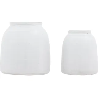 Creative Co-op White Terracotta (Set of Sizes) Vase, weiß