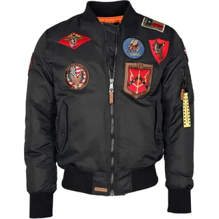 TOP GUN Bomberjacke »Bomberjacke im Pilotenstil mit Patches TG20191053«, schwarz