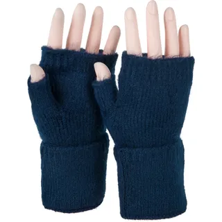styleBREAKER Strickhandschuhe "Fingerlose Strickhandschuhe Einfarbig" 1 Stk., dunkelblau