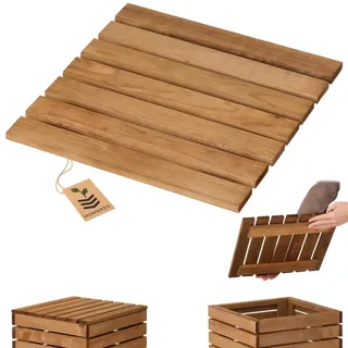 HOMERZO Holzdeckel Pflanzkübel - Deckel - Imprägniert - Passend für Pflanzgefäße (Braun, 36 x 36 vertikal & horizontal)