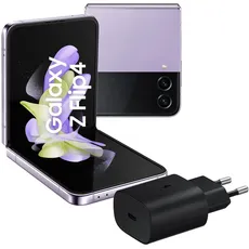 SAMSUNG Galaxy Z Flip4 Smartphone 5G, faltbar, Ladegerät inklusive, SIM Free Android, 256 GB, Dynamic AMOLED Display 2 x 6,7 Zoll/Super AMOLED 1,9 Zoll 1,2, Violett (Bora Purple), 2022 [italienische