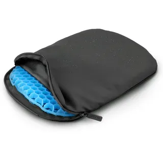 Mosh Kamper Light Outdoor Gelsitzkissen mit Karabiner, Outdoor Sitzmatte/Gelkissen Wasserdicht Tragbar, Sitzunterlage aus Oxford-Stoff (Grau/Schwarz)