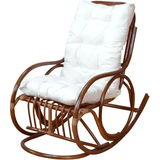 Schaukelsessel, braun, B:62cm H:97cm T:118cm, Bezug 100% Polyester, HOFMANN LIVING AND MORE, Sessel, Schaukelsessel, Handgeflochten