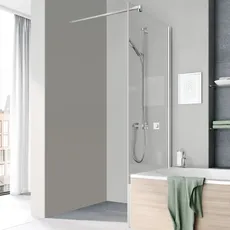 Bild Tusca Seitenwand neben Badewanne mit Wandprofil TUTVP09017VPK 90x175cm, silber hochglanz, ESG klar Clean, verkürzt