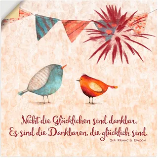 Artland Wandbild »Lebensweisheit Glücklich«, Tiere, (1 St.), als Alubild, Outdoorbild, Leinwandbild, Poster, Wandaufkleber, beige