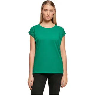 Build Your Brand Damen T-Shirt Ladies Extended Shoulder Tee, lang geschnittenes T-Shirt für Frauen, Baumwolle, Forest Green, S