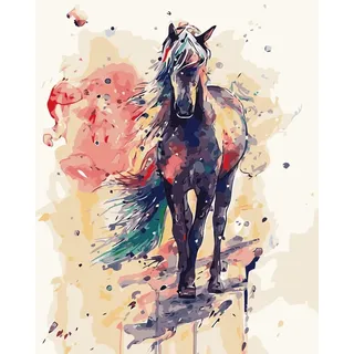 Pferde - Malen nach Zahlen für Kinder und Erwachsene - Tiere, Fohlen - ab 7 Jahren - Jungen und Mädchen - Malen nach Zahlen - Erwachsene +