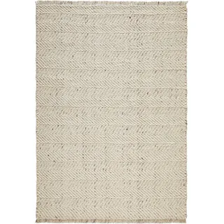 Linea Natura HANDWEBTEPPICH Weiß, Beige - 70x130 cm