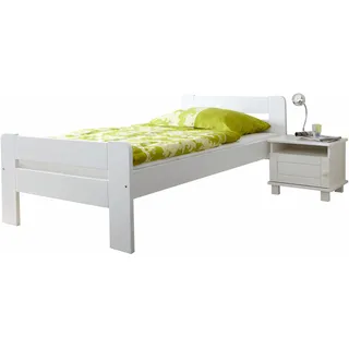 Ticaa Massivholzbett »"Bert", FSC®-zertifiziert (Kiefer), Jugendbett, mit Lattenrost«, (90x200cm, 100x200cm, 140x200cm), ideal für das Kinder- und Jugendzimmer, Massivholz, weiß