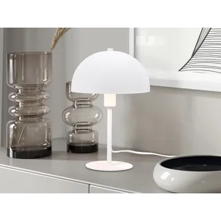 Kleine LED Tischleuchte dimmbare Wohnzimmer Pilzlampe 30cm Weiß mit Lampenschirm - Weiß