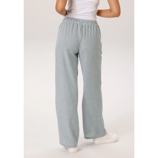 Schlupfhose ANISTON CASUAL, Damen, Gr. 42, N-Gr, blau (blau, weiß, gestreift), Web, Obermaterial: 100% Polyester, gestreift, weit lang, Hosen Schlupfhose, im Streifen-Dessin - NEUE KOLLEKTION, Topseller