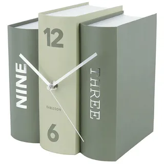 Karlsson Tischuhr, modern Book Clock - Karlsson KA5756GR - Grün