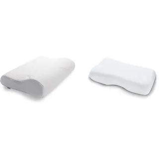 TEMPUR Kissen Set mit Füllung und Bezug, Original Kopfkissen Größe M mit Jersey-Kissenbezug (weiß)
