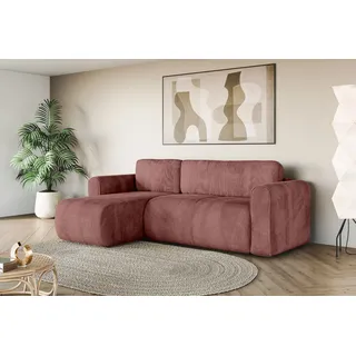 OTTO home Eckcouch Polyester mit Bettkasten 2-Sitzer Rosa