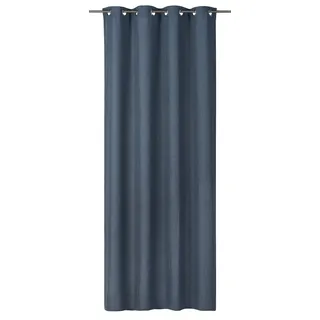 Elbersdrucke Ösenschal Lino 01 Petrol Blickdicht 255 x 140 cm Vorhang mit Ösen für Wohnzimmer Schlafzimmer Flur Gardine Uni