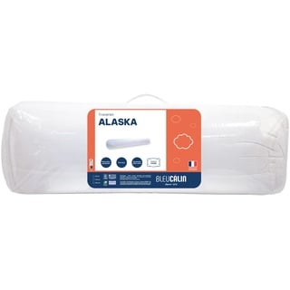 Blau Câlin Nackenrolle Komfort Alaska bauschig, 100% Baumwolle, 90 cm, Weiß