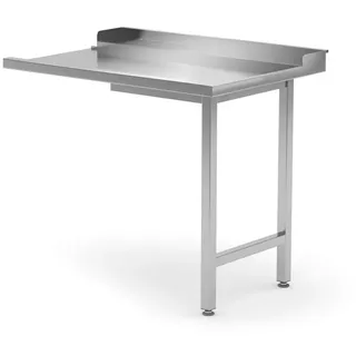 HENDI Ablauftisch für Geschirrspüler, rechte Seite, mit einer 510 mm breiten Korbführung und Wandaufkantung, Anschlussmöglichkeit für Haubenspülmaschinen, 1000x700x(H)850mm, Edelstahl