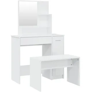 vidaXL Schminktisch-Set Hochglanz-Weiß 86,5x35x136 cm