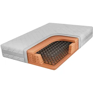 MKS Federkernmatratze Vena - 90/200 - H3 - Sivo , Weiß , Textil , H3 , Füllung: Schaumstoff , Rechteckig , 90x200 cm , Oeko-Tex® , atmungsaktiv, Bezug abnehmbar/waschbar, wendbar, schadstoffgeprüft , Schlafzimmer, Matratzen