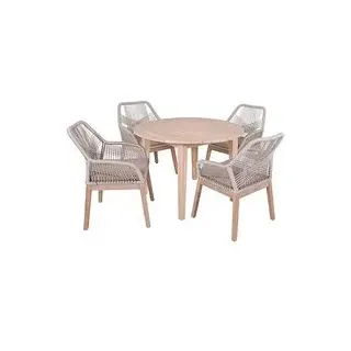 Garden Pleasure Sitzgruppe ARVADA/POMONA beige, natur Holz, 5-teilig