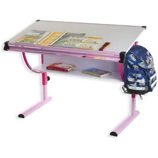 Idimex Kinderschreibtisch Carina weiß/rosa , Weiß, Rosa , Holzwerkstoff, Metall , Mode , 114x90x60 cm , Babymöbel & Kindermöbel, Kinderzimmer & Jugendzimmer, Kinderschreibtische
