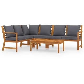 vidaXL 5-tlg. Garten-Lounge-Set mit Auflagen Massivholz Akazie