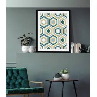 Bild QUEENCE "Rüdiger", bunt (farbe rahmen: schwarz, farbe bild(er): bunt), B:40cm H:50cm, Acrylglas, Holz, Papier, Bilder, Bild, HD Premium Poster-Druck inkl. Holzrahmen