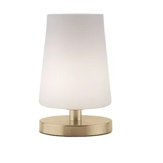 Tischlampe Glas Metall in Messing dimmbar h:23 cm G9 Nachttisch Leuchte blendarm