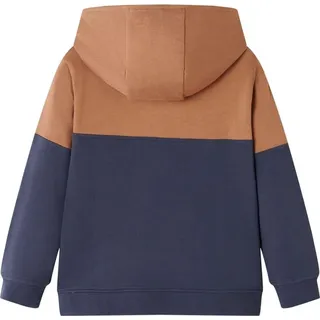 vidaXL Kinder-Kapuzenpullover mit Halbem Reißverschluss Anthrazit Cognac 116