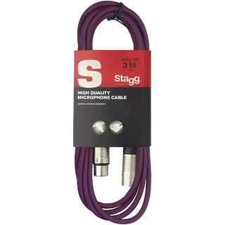 Stagg 3 m hochwertigen XLR-auf XLR-Stecker Mikrofon Kabel violett, 3m