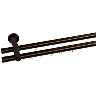 INDEKO Gardinenstange Paneelwagen 2-läufig Ø 20 mm 280 cm Braun