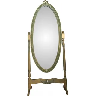 Casa Padrino Barock Standspiegel Schwenkbar Grün-Gold Antik Look - Spiegel Gold - Barock Shabby Chic Möbel 195 x 75 x 41 cm - Grün