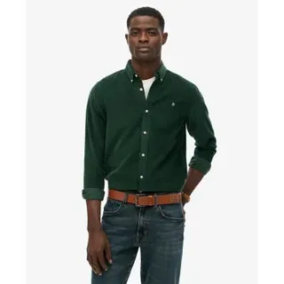 Superdry für Herren. M4011044A Classic Needle Cord Hemd grün (XXL), Lässig, Baumwolle, Klassisch, Langarm