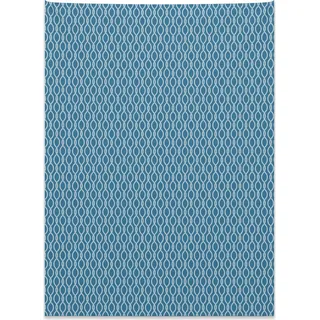 Abakuhaus Nautisch Wandteppich, Seemann-Knoten-Muster aus Weiches Mikrofaser Stoff Kein Verblassen Klare Farben Waschbar, 110 x 150 cm, Weiß und Blau - Blau