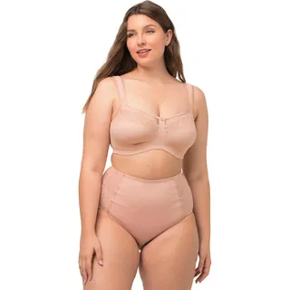 Ulla Popken Damen große Größen Übergrößen Plus Size Entlastungs-BH, Stickerei, ohne Bügel, Cup C - D Champagner 115C 816424660-115C