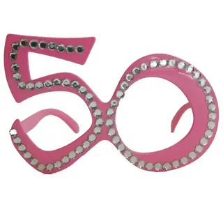 Folat 00752 - Brille mit Diamanten - rosa - Zahl 50
