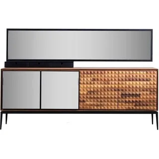 Anrichte Sideboard mit Spiegel Kommode Schrank Holz Braun Esszimmer JVmoebel - Braun