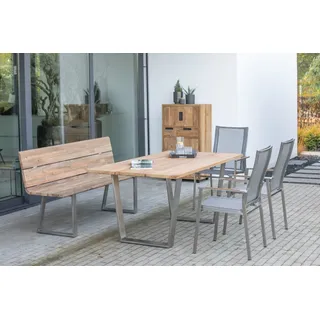 Niehoff Set Noah, Nova, Scalea Flex - Das Set besteht aus: 1 x Tisch Noah Trapezkufe Edelstahl, 1 x Bank Nova, 3 x ...
