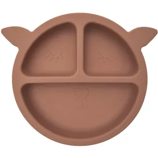 Tom ET ZOE, PU0036, Biche Silicone Plate for Children, Fun and Colorful Design, 3 Practical compartments, Easy to clean, BPA-Free, ideal for Meals, Pink 20 cm, Assorted Colors