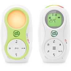 LeapFrog LF80 Babyphone Audio-Überwachung, Digitales Babyfon mit Zwei Akkus, große Reichweite Babyphone ohne Kamera, Temperatursensor, Erinnerungsfunktion, Geräuschanzeiger, Nachtlicht, Stimmaufnahme