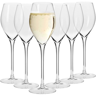 Krosno Champagnergläser Prosecco-Gläser | Set von 6 | 280 ML | Harmony Kollektion | Sektgläser Sektflöten | Perfekt für zu Hause, Restaurants und Partys | Spülmaschinenfest