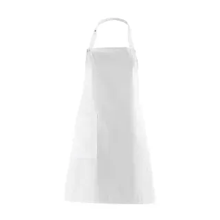 Leiber Latzschürze, ca. 75 cm lang, mit Tasche, Schürze ideal für die Gastro und Lebensmittelindustrie, Farbe: weiß