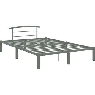 vidaXL Bettgestell Grau Metall 120x200 cm - Grau