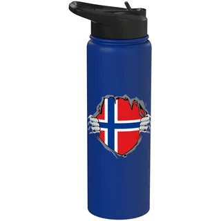Norwegen Truhe Norwegische Flagge Norwegischer Stolz Norwegische Wurzeln Stainless Steel Insulated Water Bottle