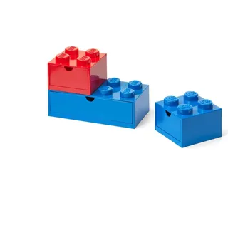 LEGO Schreibtischboxen mit Schublade Multi-Pack 3 Stück - Rot Blau