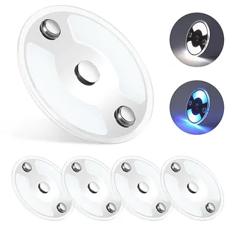 Obeaming 4 x 12V LED Deckenleuchte Wohnmobil Flach Dimmbar Panel Rund Leuchte 75mm 235LM mit Touch Schalter Aufbauleuchte, für Camper Boot Wohnwagen Yacht Auto, Zwei Farbe(5000K/Blau)