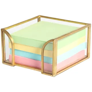 Feyarl Glas Zettelbox Notizzettel Box Schreibtisch-Notizspender Organizer Box für Binderklammern Büroklammern Bürobedarf Aufbewahrung